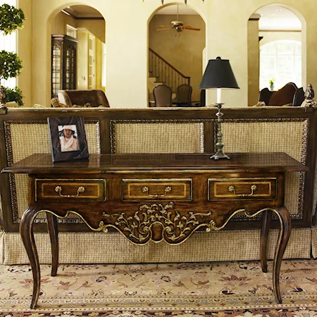 3 Drawer Console Table with Cabriole Legs